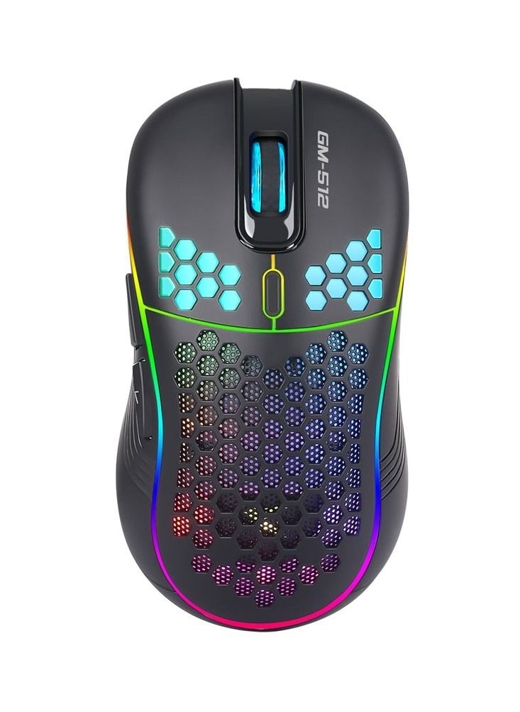 GM512 RGB Gaming Mouse - Optical Sensor 6,400 DPI - Only 86G - With Software (Black)