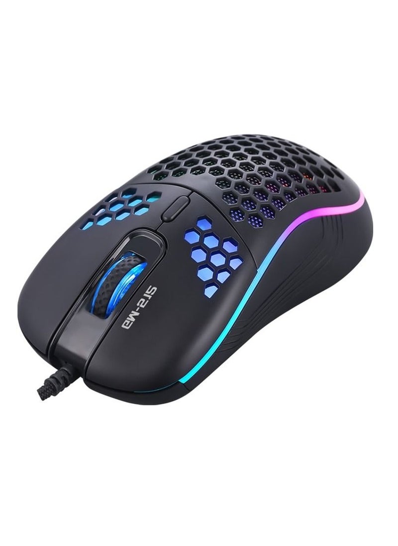 GM512 RGB Gaming Mouse - Optical Sensor 6,400 DPI - Only 86G - With Software (Black)