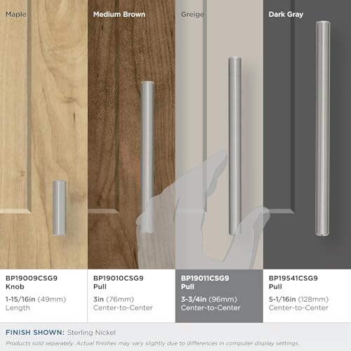 Amerock | Cabinet Pull | Sterling Nickel | 3-3/4 inch (96 mm) Center to Center | Bar Pulls | 10 Pack | Drawer Pull | Drawer Handle | Cabinet Hardware - Image 3