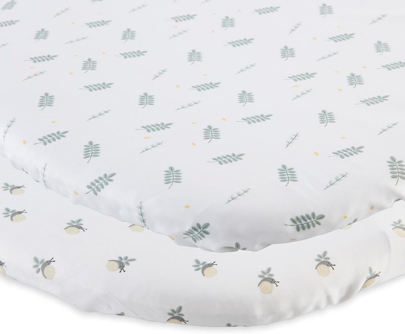 Chicco Baby Hug Crib Bamboo Sheets (2 Pack), Soft and Hypoallergenic, Thermoregulating, Eco-Friendly, Suitable for Sensitive Skin, Greenery - Image 1