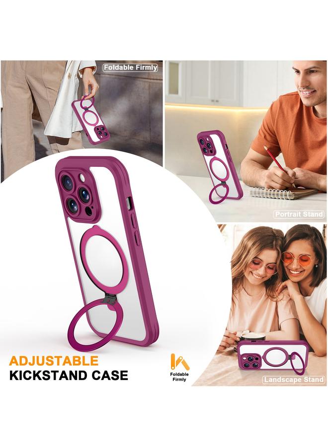 S-TOP Case For iPhone 13 Pro Skin Feel MagSafe Holder 360 Full Body Phone Case - Image 5