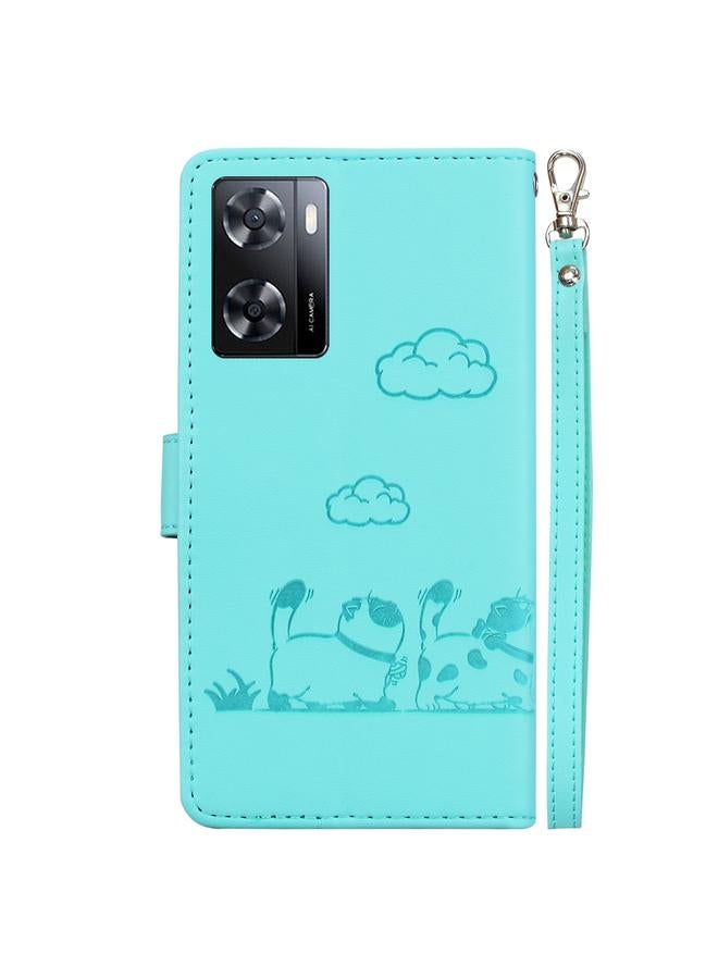 S-TOP Case For OPPO A57 5G / A77 5G Cute Cats RFID Leather Phone Case - Image 3