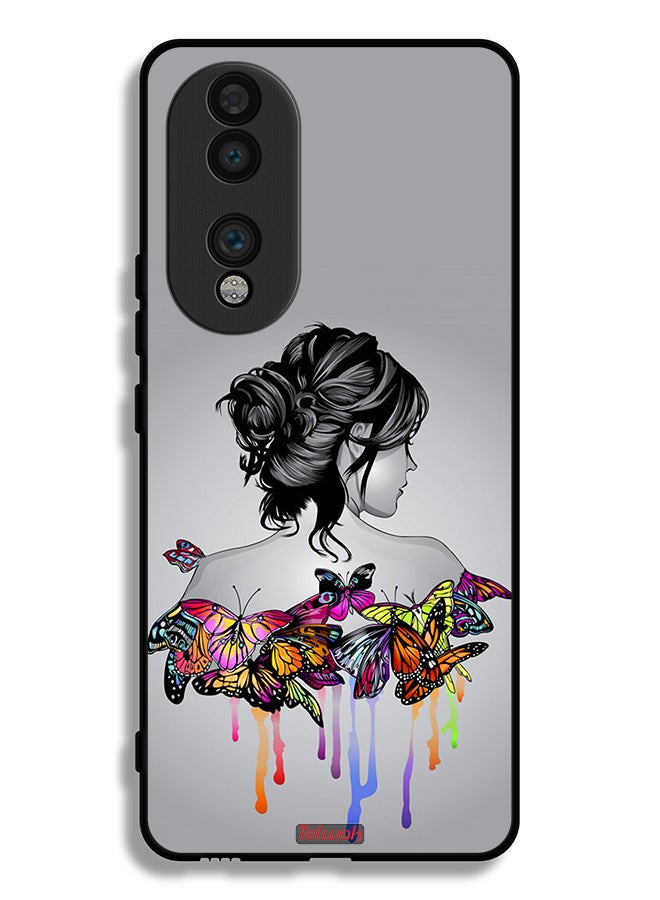 Tolwak Honor 70 Protective Case Cover Butterflies And Girl Abstract Art - Image 2