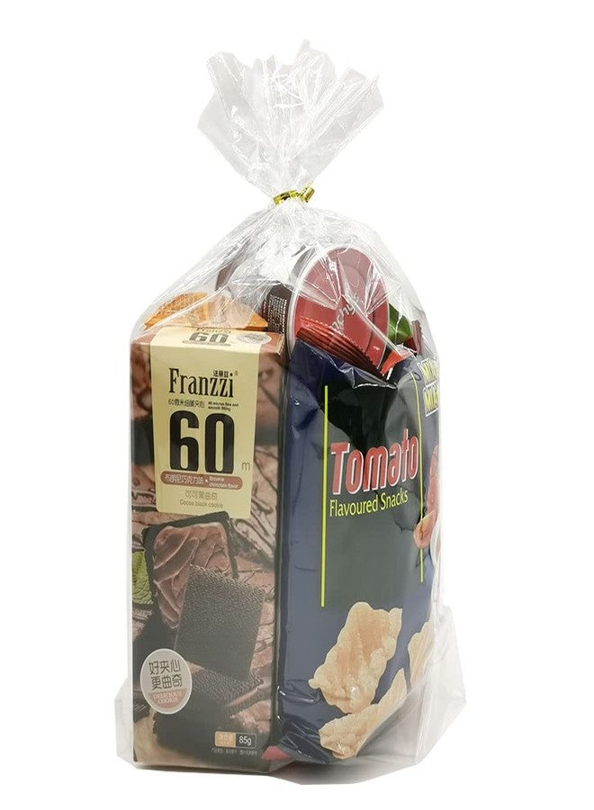 Keoferlo 100 CT Gusset Cellophane Bags 8 x 11 x 3.15 inch Clear Gift Plastic Baked Goodie Bags Treat Party Favor Cookie Wrap with Ties for Decorate Wedding - Image 1