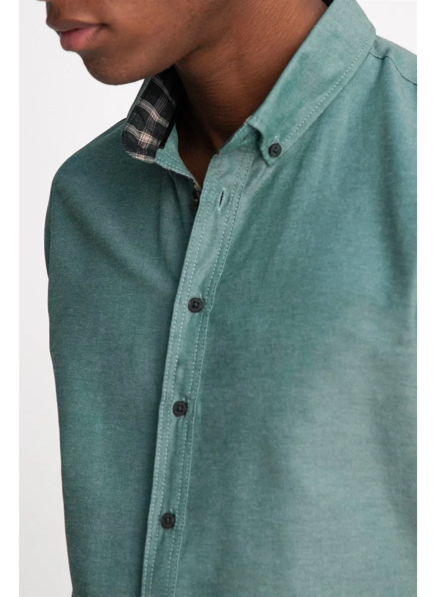 Tudors Slim Fit Short Sleeve Buttoned Collar Poplin Oxford Men's Shirt