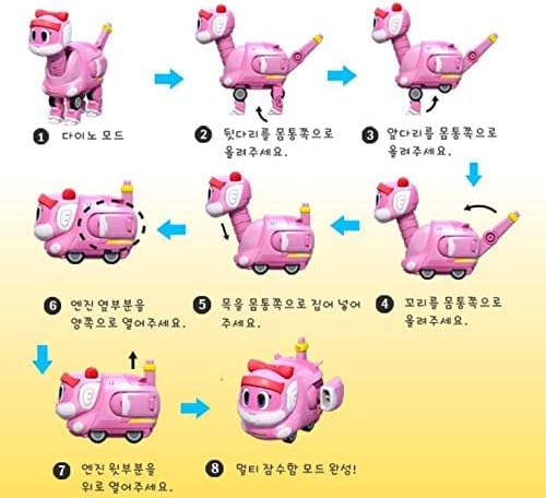 RaoNEE GOGO Dino REX TOMO Viki PING 4-Piece Set Two-Stage Transformation Dinosaur Robot Mini Size - Image 5