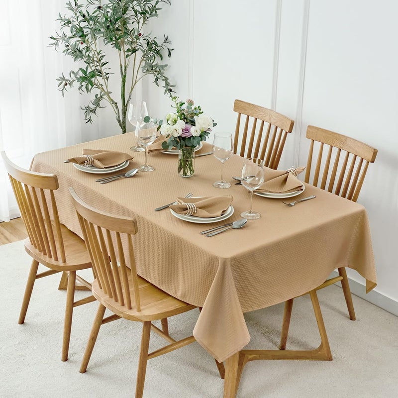 maxmill Cloth Napkins 20 x 20 Inch Weaved Texture Pattern Soft Comfortable and Luxury Serviette for Restaurant Family Dinners Weddings Parties and Banquets Set of 4 Pieces Beige - Image 2