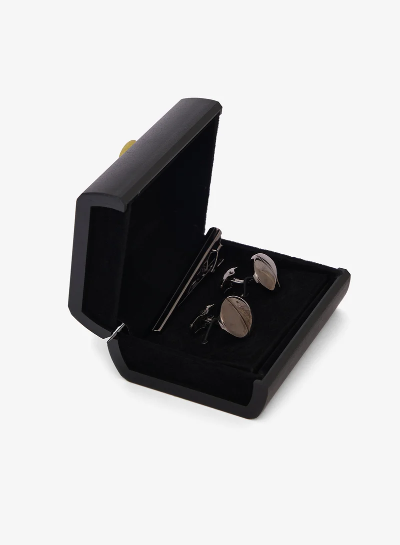 Robert Wood Cuff Links and Tie Pin Gift Set