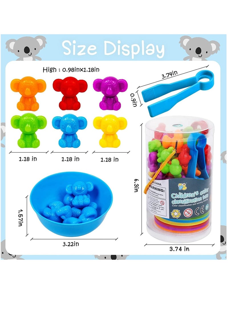 XICEN - Counting Toys Koalas Matching Game with Sorting Bowls Math Games Sensory Training Toy Set Preschool Learning Activities Toys Montessori Educational Toys Set Gift for 3+Year Old Kids Boys Girls - Image 1