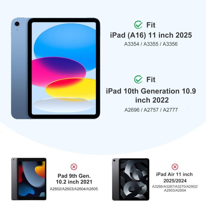 Akkerds Compatible with iPad (A16) 11th Generation Case 11 Inch 2025, for iPad 10th Generation Case 10.9 Inch 2022 with Pencil Holder, Slim Trifold Stand Protective Cover with Soft TPU Back,Pine Green - Image 3