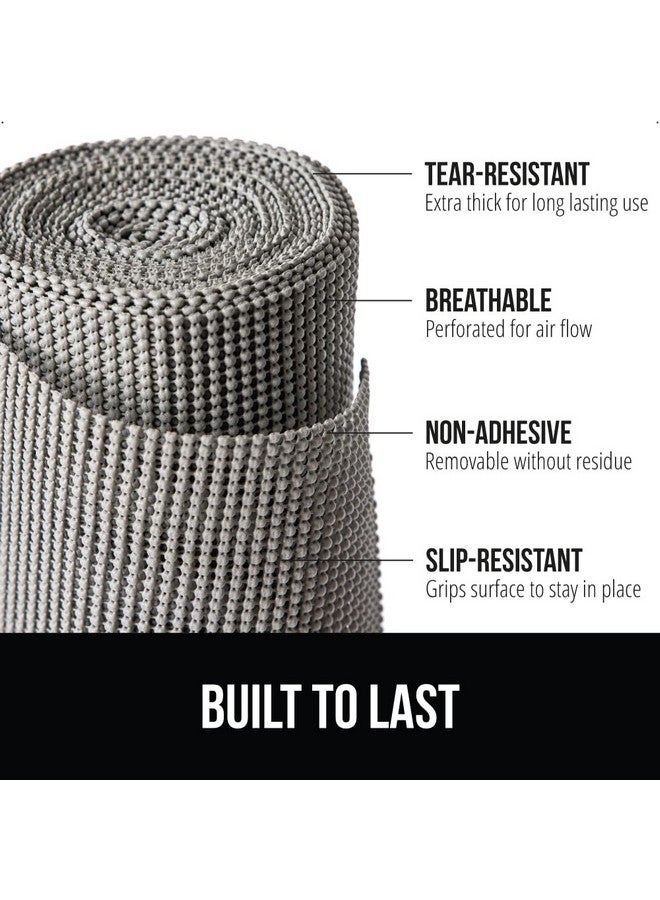 GORILLA GRIP powerGRIP Drawer Shelf and Cabinet Liner, Thick Strong Hold, Non-Adhesive Liners Protect Kitchen Cabinets and Cupboard, Bathroom Drawers, Easy Install, Breathable Mat, 12" x20', Gray - Image 2