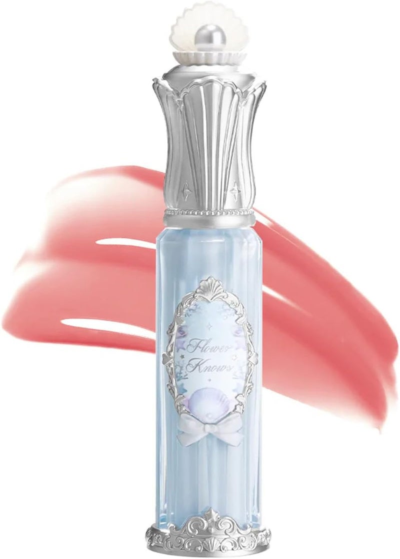 Flower Knows Shell's Jewel Nourishing Shimmer Lip Glaze - Moonlight Shimmer, Lip Oil Care & Juicy Shine, All-Day Hydration, Soft & Glistening Lips (P05 Shell Heart, 4.8ml) - Image 1