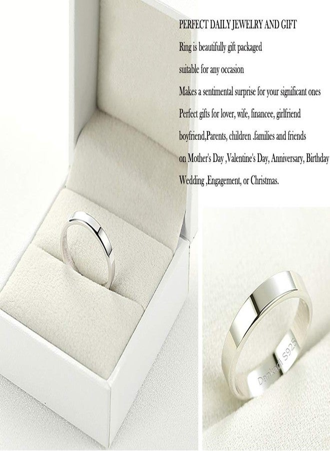 Dankadi Simple Fashion S925 Sterling Silver Ring Smooth Plain Dome Comfort Solid Silver Wedding Ring For Men & Women 3.5 mm 3-13# 24k Real Gold Plated Jewelry, 5.5 mm, Sterling Silver, Cubic Zirconia - Image 5