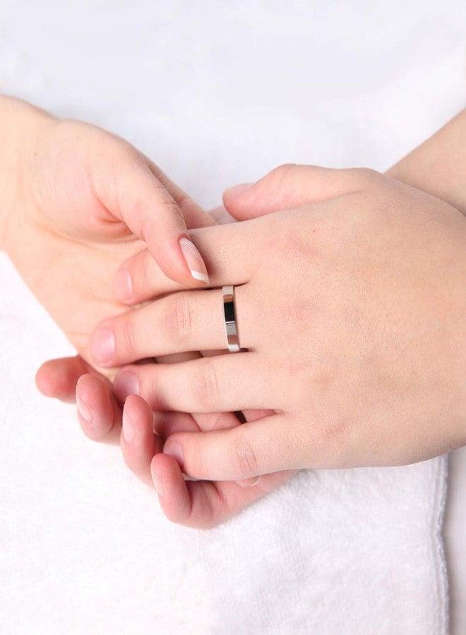 Dankadi Simple Fashion S925 Sterling Silver Ring Smooth Plain Dome Comfort Solid Silver Wedding Ring For Men & Women 3.5 mm 3-13# 24k Real Gold Plated Jewelry, 5.5 mm, Sterling Silver, Cubic Zirconia - Image 2