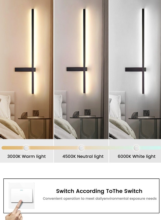 YATAI LIGHTING Modern LED Wall Light, 14W Linear Strip Lamp, 80cm Dimmable 3-Color Lighting Fixture for Bedroom, Dining Room, Mirror Side, and Dressing Table  - Image 3