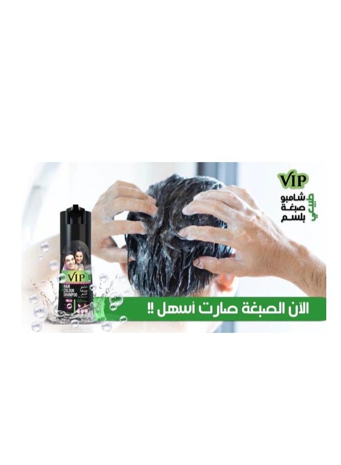 VIP 5 in 1 Shampoo Hair Color Black - 180 ml - Image 3