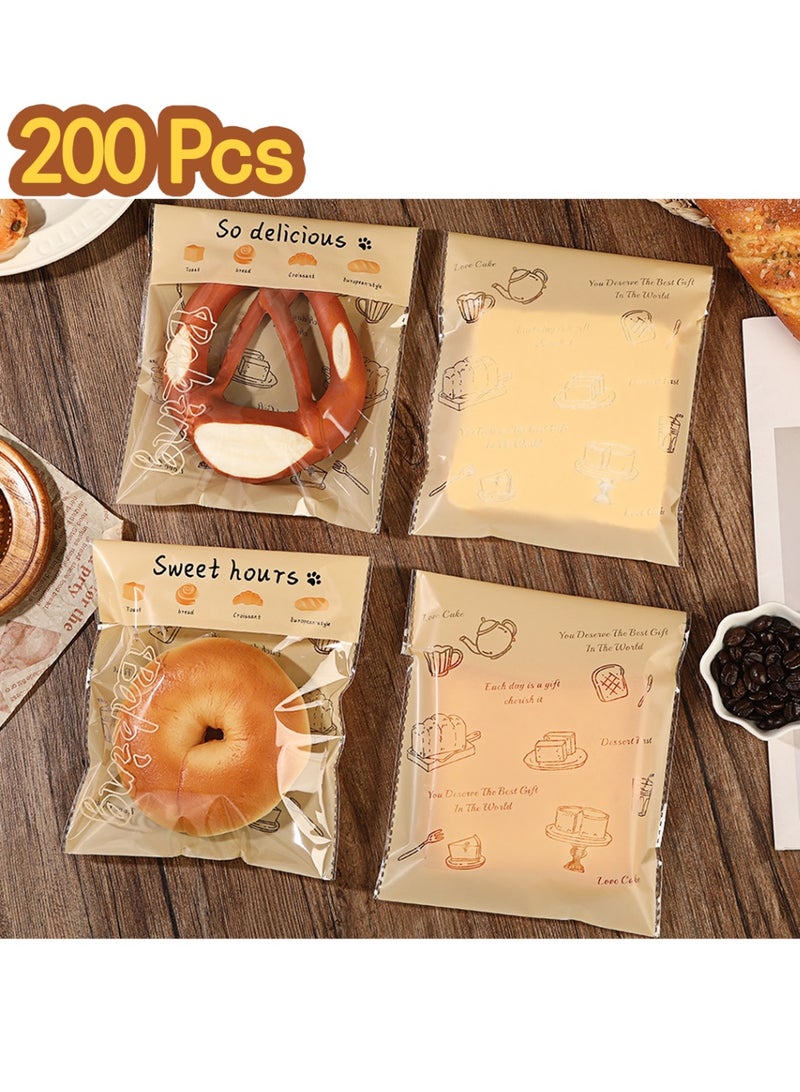 YALONG 200-Piece DIY Self Adhesive Plastic Transparent Candy Cookie Gift Bag, Reclosable  Self Sealing Packaging Bags, bread Small Treat Party Birthday Wedding - Image 1