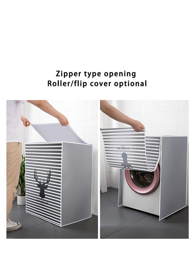 Washing Machine Cover, Clothes Washer Dust Dryer Cover Lid Tumble Dustproof Cover Case with Zipper for Front Load Washer Protection Waterproof Sun Cartoon Pattern for Drum Washing Machine - Image 5