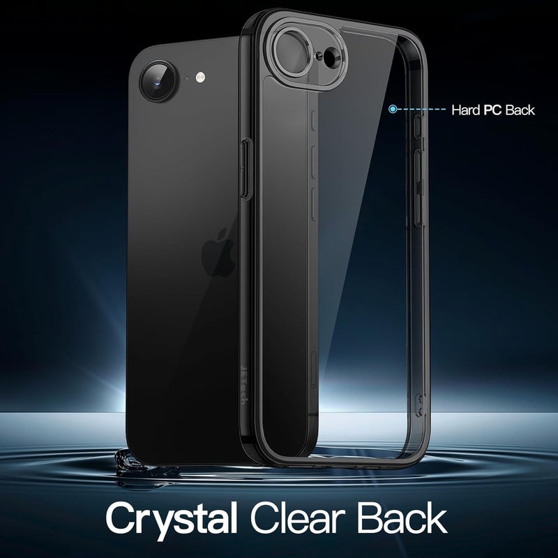 Jetech Case For Iphone 16E 6.1-Inch 2025, Non-Yellowing Shockproof Phone Bumper Cover, Anti-Scratch Clear Back Black - Image 3