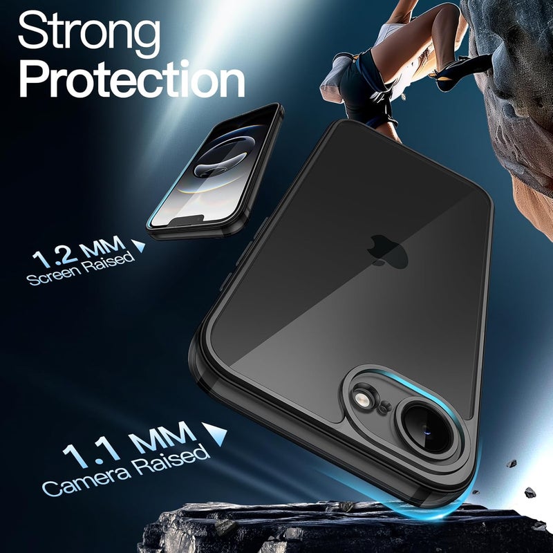 Jetech Case For Iphone 16E 6.1-Inch 2025, Non-Yellowing Shockproof Phone Bumper Cover, Anti-Scratch Clear Back Black - Image 4