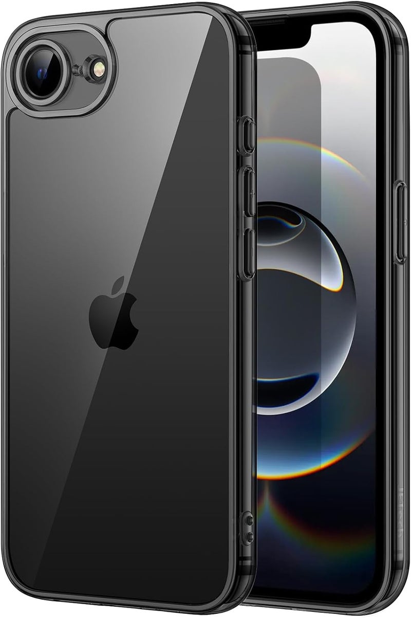 Jetech Case For Iphone 16E 6.1-Inch 2025, Non-Yellowing Shockproof Phone Bumper Cover, Anti-Scratch Clear Back Black - Image 1