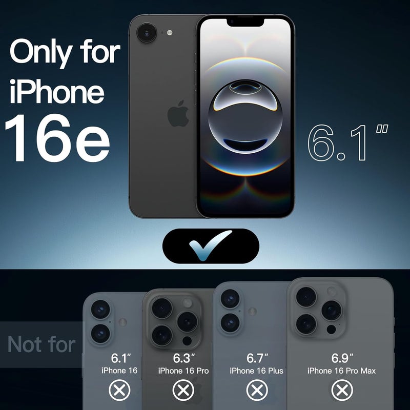 Jetech Case For Iphone 16E 6.1-Inch 2025, Non-Yellowing Shockproof Phone Bumper Cover, Anti-Scratch Clear Back Black - Image 2