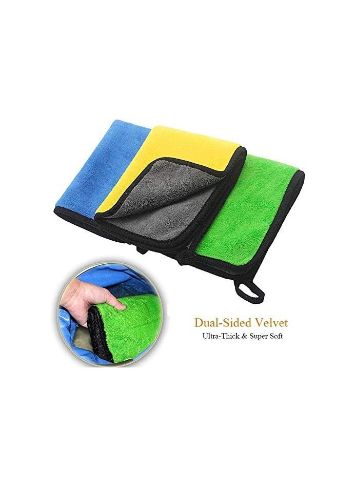 Rscy Car Drying Towel, Free Microfiber Cleaning Cloth,Premium Professional Soft Microfiber Towel,Super Absorbent Detailing Towel for Car/Windows/Screen/Kitchen,40x30cm 3Pack - Image 2
