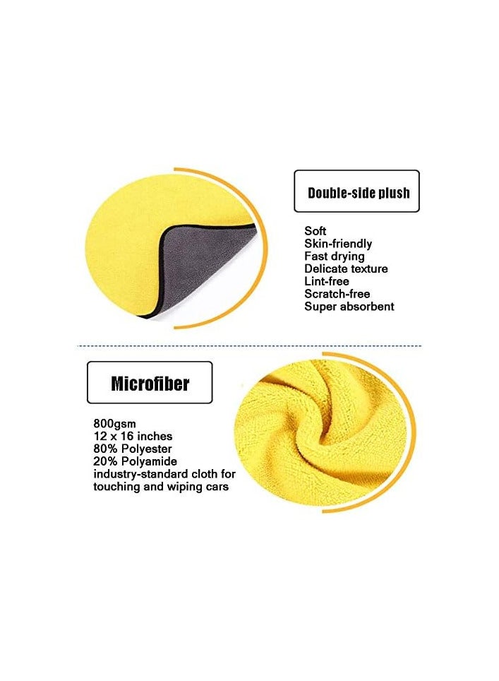 Rscy Car Drying Towel, Free Microfiber Cleaning Cloth,Premium Professional Soft Microfiber Towel,Super Absorbent Detailing Towel for Car/Windows/Screen/Kitchen,40x30cm 3Pack - Image 3