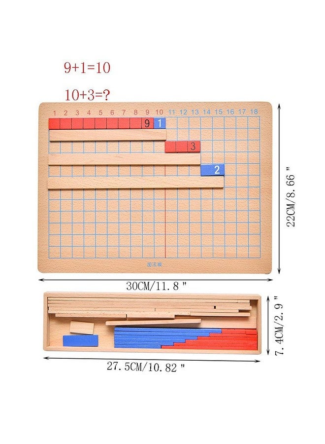 Kghios Montessori Addition and Subtraction Board Montessori Math Toys Material for Toddlers Childhood Kids,Addition & Subtraction Strip Board - Image 2
