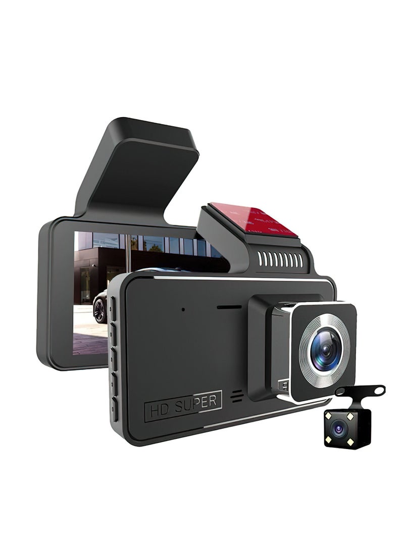 Generic 4-inch LCD Car Camera 1080P DVR Dual Lens Dash Cam with Front Rear Inside, Night Vision G-sensor  - Image 1