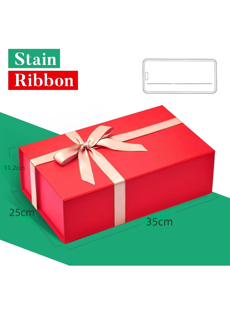 JOSQUEWNN Red Gift Box 35 x 20 x 11.2 cm Large Gift Boxes with Magnetic Closure Luxury for Gifts Box Contains Card, Ribbon, Shredded Paper Filler Wedding, Halloween, Birthday. - Image 4