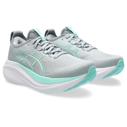 ASICS Women's Gel-Nimbus 27 Running Shoe, 8.5, Piedmont Grey/Illuminate Mint - Image 3