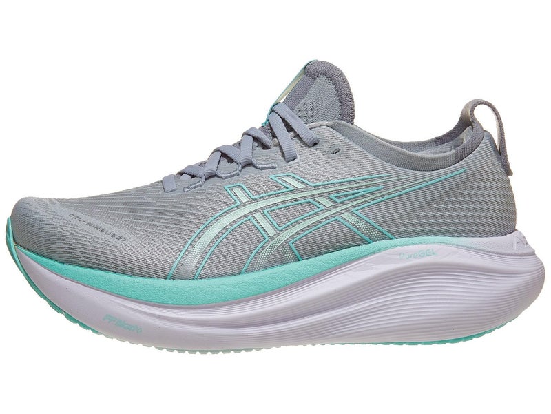 ASICS Women's Gel-Nimbus 27 Running Shoe, 8.5, Piedmont Grey/Illuminate Mint - Image 1