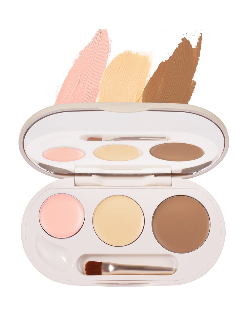Sheloves Sheloves Concealer Palette Set - Creamy Formula with Brush - Ideal for Concealing Dark Circles Flawless Makeup and Brightening Skin(003)  - Image 1