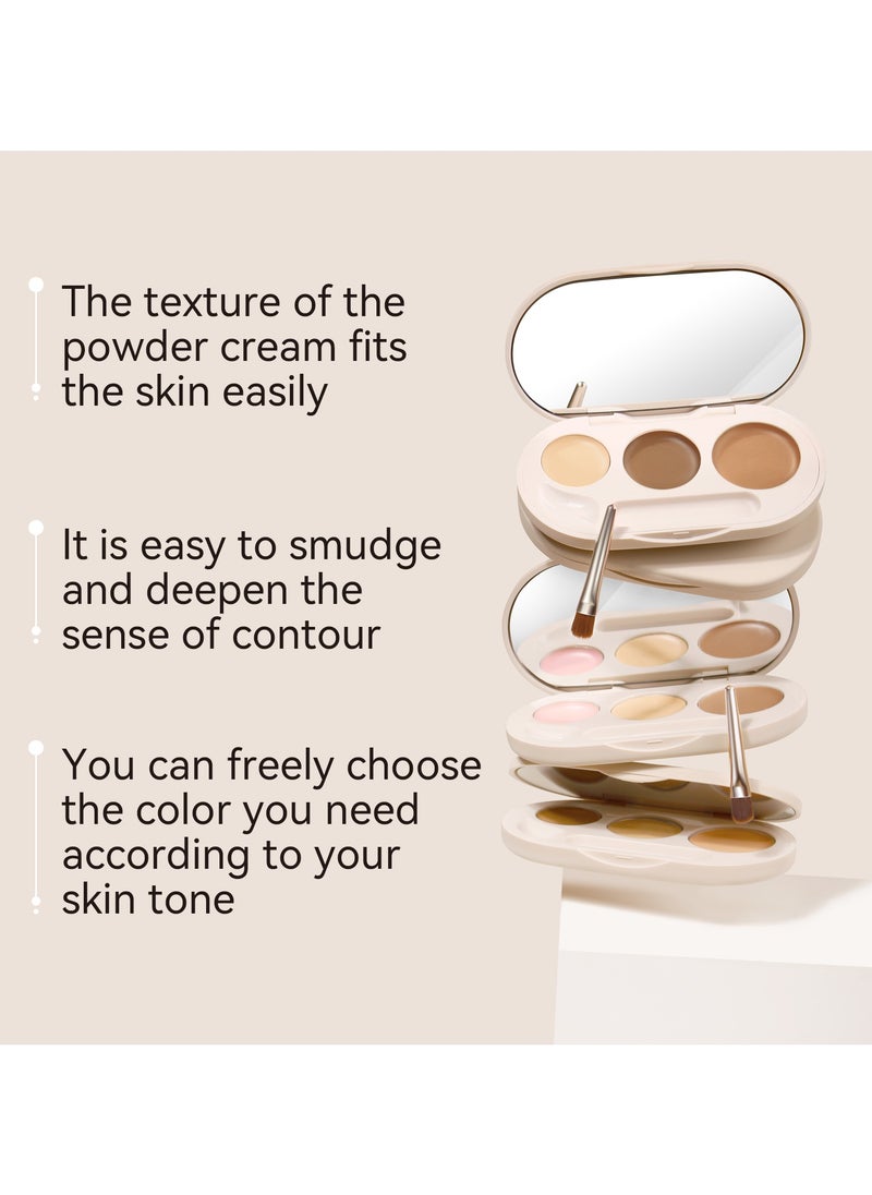 Sheloves Sheloves Concealer Palette Set - Creamy Formula with Brush - Ideal for Concealing Dark Circles Flawless Makeup and Brightening Skin(003)  - Image 3
