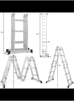 Multi Purpose Folding Step Ladder Platform Extendable Scaffold Ladder 3.8M 12.5 Feet EN131 Aluminum 7 in 1 Extension Step Lightweight 330LB (12.5 Ft) - pzsku/ZB0650F0ABAE18DEECC10Z/45/_/1669807451/4846b29b-0a9d-4b0c-917d-52f09edfa7d8