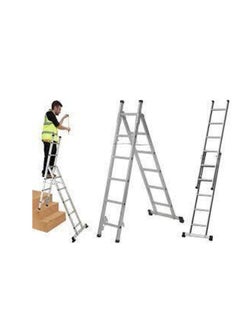 ABBASALI Multi Purpose Folding Step Ladder Platform Extendable Scaffold Ladder 3.8M 12.5 Feet EN131 Aluminum 7 in 1 Extension Step Lightweight 330LB (12.5 Ft)  - Image 2