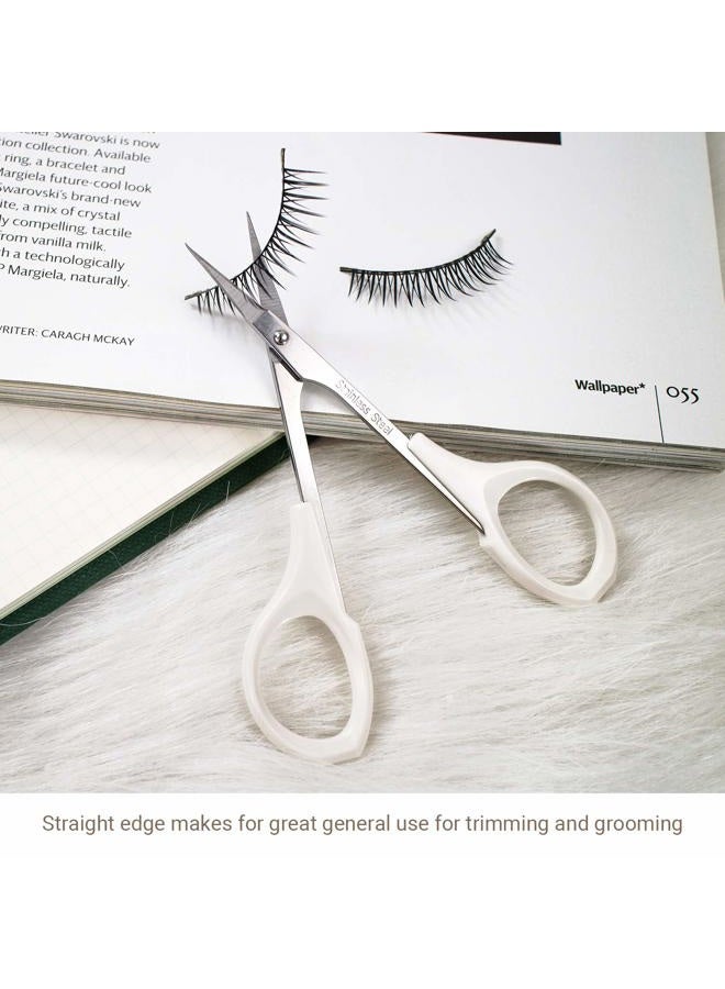 Humbee Eyebrow Scissors Self Care Tools Small Scissors for Facial, Nose, Eyebrow, Mustache, and Beard Hair Trimming & Grooming, Straight Edge, White Short Cap - Image 5
