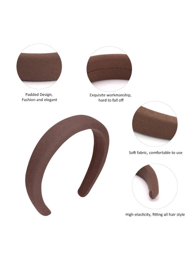 DOUGEI 5 Pack Soft Padded Headbands for Women and Girls，Fashion Solid Color Wide Turban Hair Accessories - Image 5
