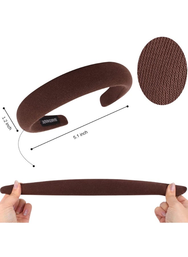 DOUGEI 5 Pack Soft Padded Headbands for Women and Girls，Fashion Solid Color Wide Turban Hair Accessories - Image 2