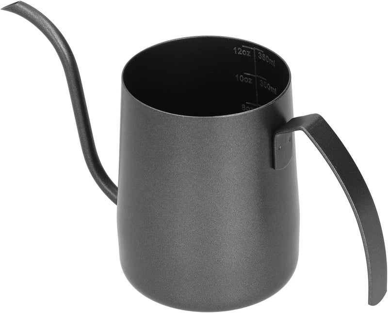 klarako Pour Over Kettle, 304 Stainless Steel PTFE Portable Coffee Pot Fashionable with Inner Scale for Home for Office for Living Room(350ml black) - Image 1