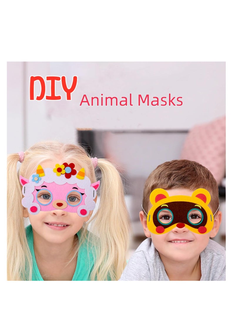 SYOSI 12Pcs Animal Felt Masks, Costume Cosplay Party Dress-Up Party School Kindergarten DIY Manual Favors for Kids Jungle Safari Theme Birthday Party Role Play  Decoration Supplies - Image 2