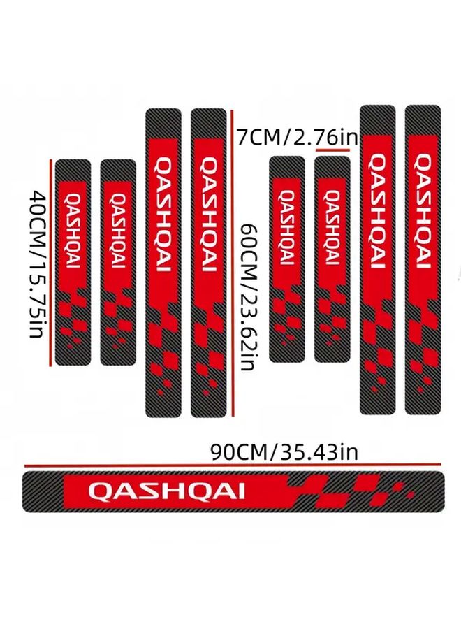 9 Pieces Carbon Fiber Scratch Resistant Car Threshold Stickers For Nissan X Trail 2010 2011 2018 2020 - Image 5