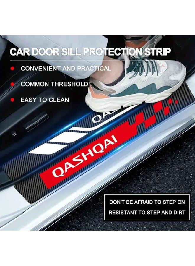 9 Pieces Carbon Fiber Scratch Resistant Car Threshold Stickers For Nissan X Trail 2010 2011 2018 2020 - Image 3