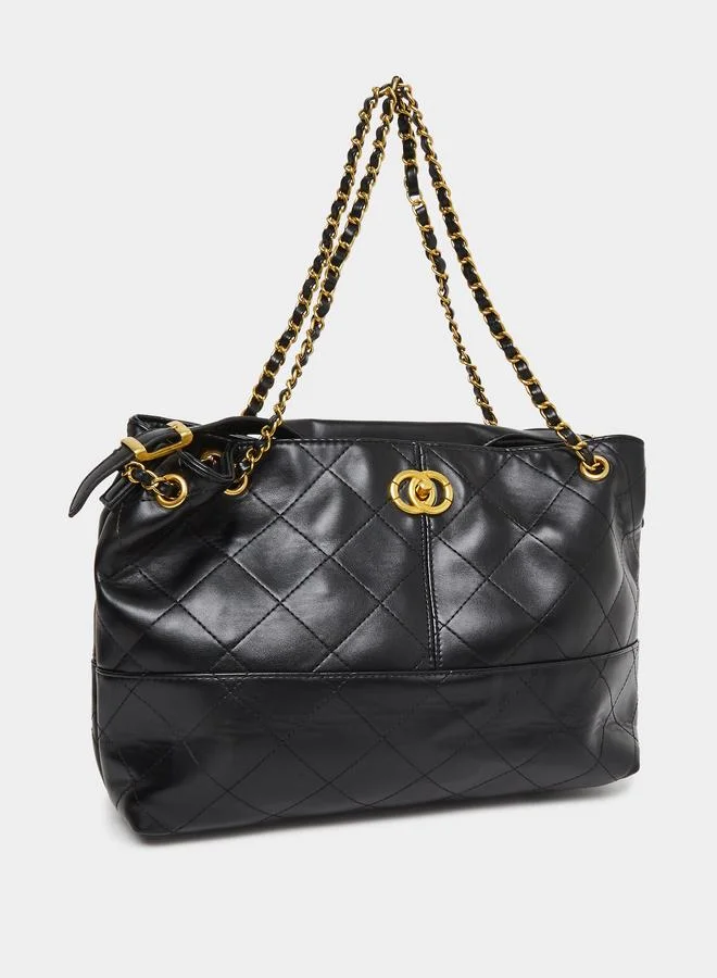 Styli Quilted Tote Bag with Chain Handles