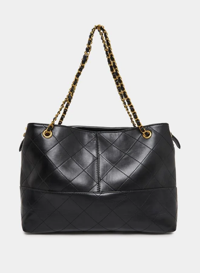 Styli Quilted Tote Bag with Chain Handles