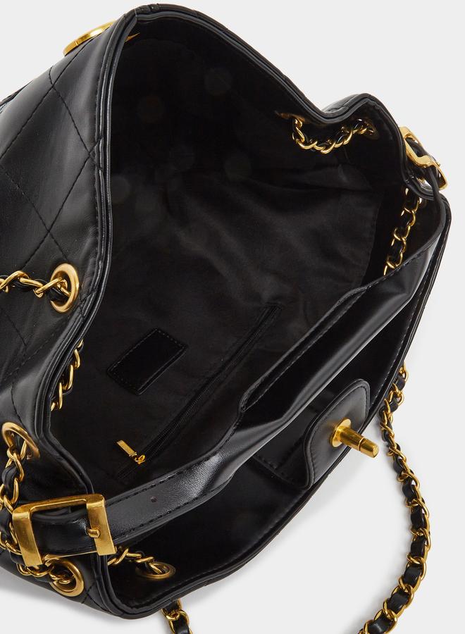 Styli Quilted Tote Bag with Chain Handles - Image 4