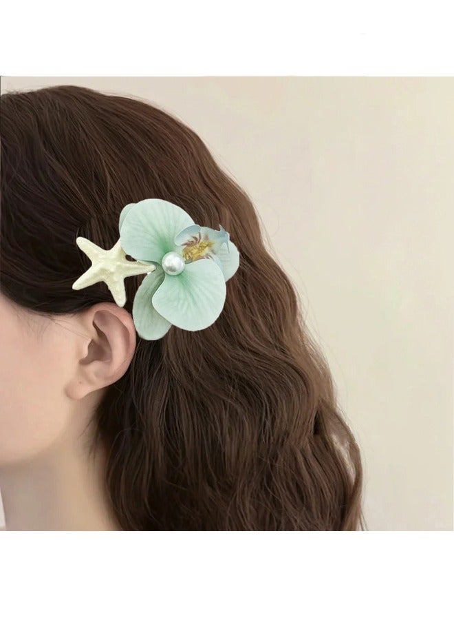 Women's Flower Hairpins Artificial Phalaenopsis Orchid Starfish Hairpins Spring and Summer Hairpins Flower Hair Accessories - Image 2