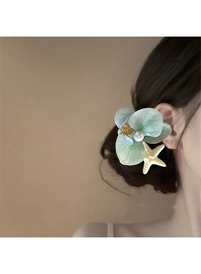 Women's Flower Hairpins Artificial Phalaenopsis Orchid Starfish Hairpins Spring and Summer Hairpins Flower Hair Accessories - Image 4