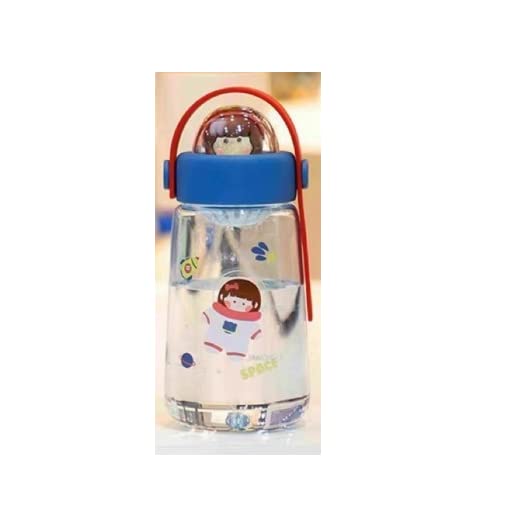 TEMSON Cute Water Bottle for Kids – BPA Free Water Bottle, Anti-Leak Non-Toxic Durable Water Bottle for Girls, Boys, Children, School Bottle for Kids – 600 ML(SL-7078) (Space Girl - Blue) - Image 3